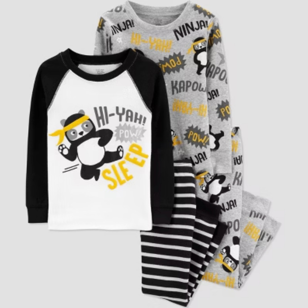 CARTERS JUST ONE YOU Toddler Boys 4-Piece Matching Pajamas Set NWT | Size 4T